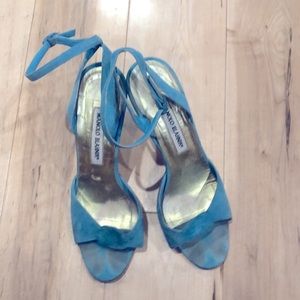 Suede Manolo Blahnik heels